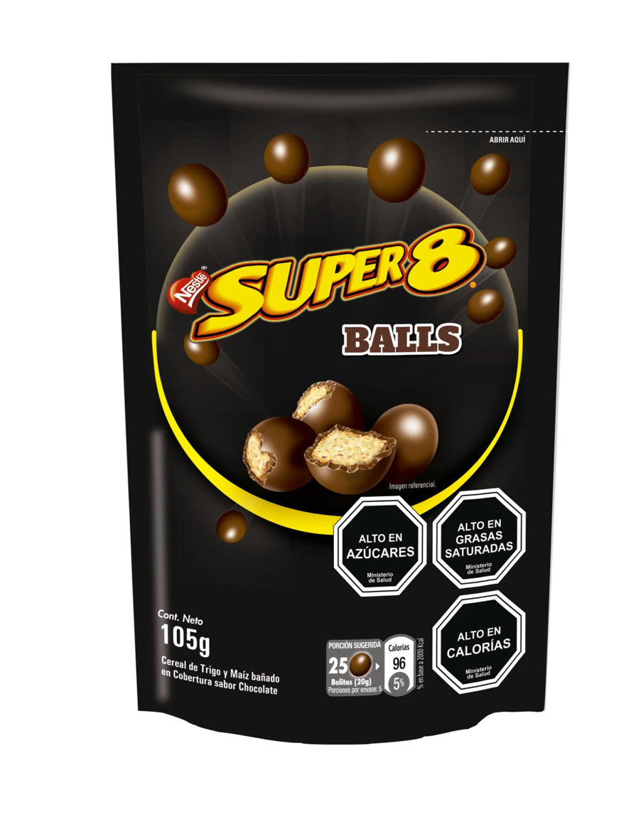 Super 8 balls chocolate 105 grs