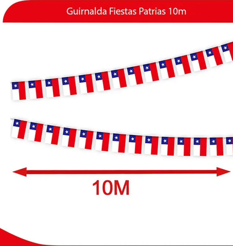 Guirnalda Fiestas Patrias chile 10m