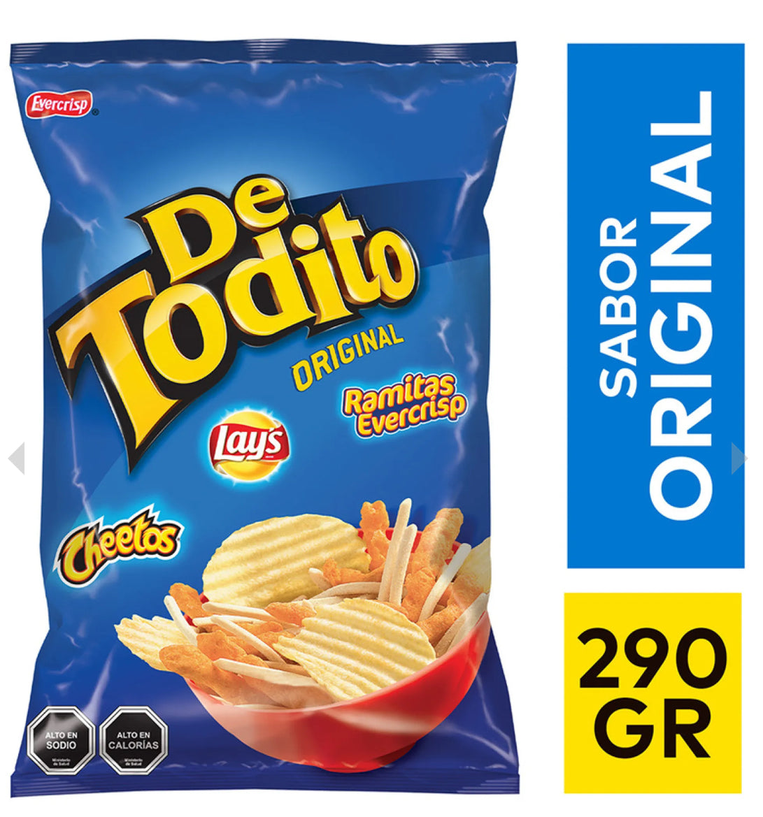 DeTodito mix cheetos, ramitas y papas fritas 😋 290 grs