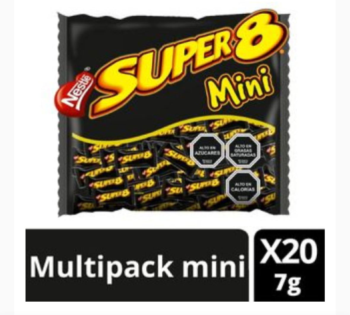 Súper 8 mini obleas bañadas en cholate multipack 140 gramos (20 un)