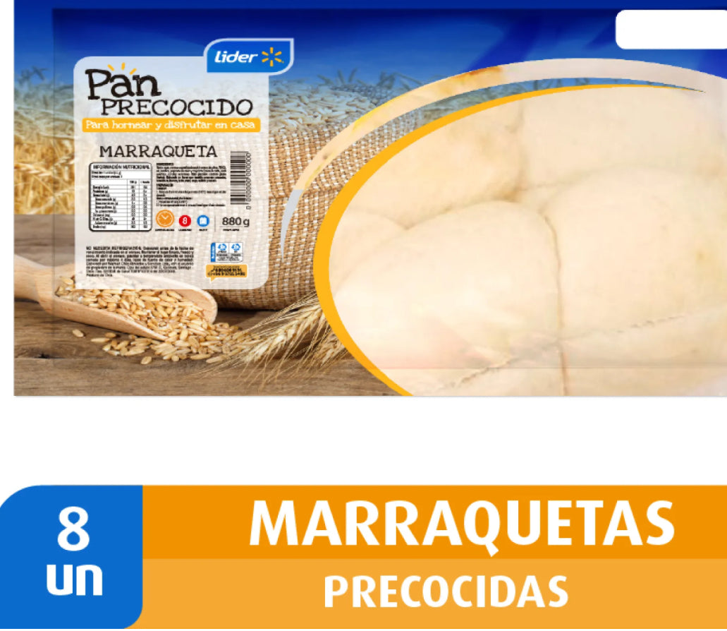 Pan Marraquetas 🇨🇱precocidas 8 un