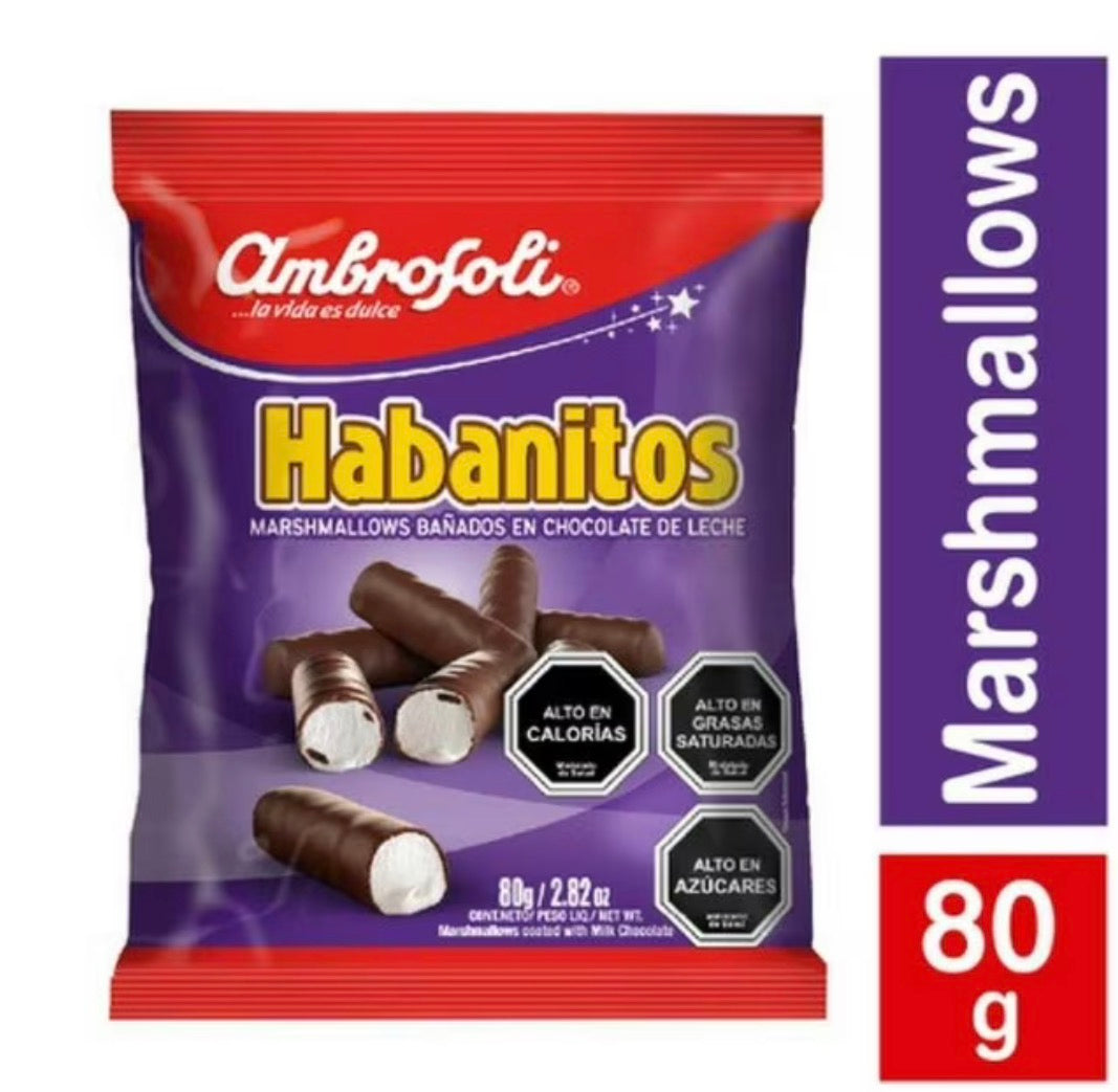 Ambrosoli
Marshmallows Habanitos Bañados En Chocolate De Leche, 80 g