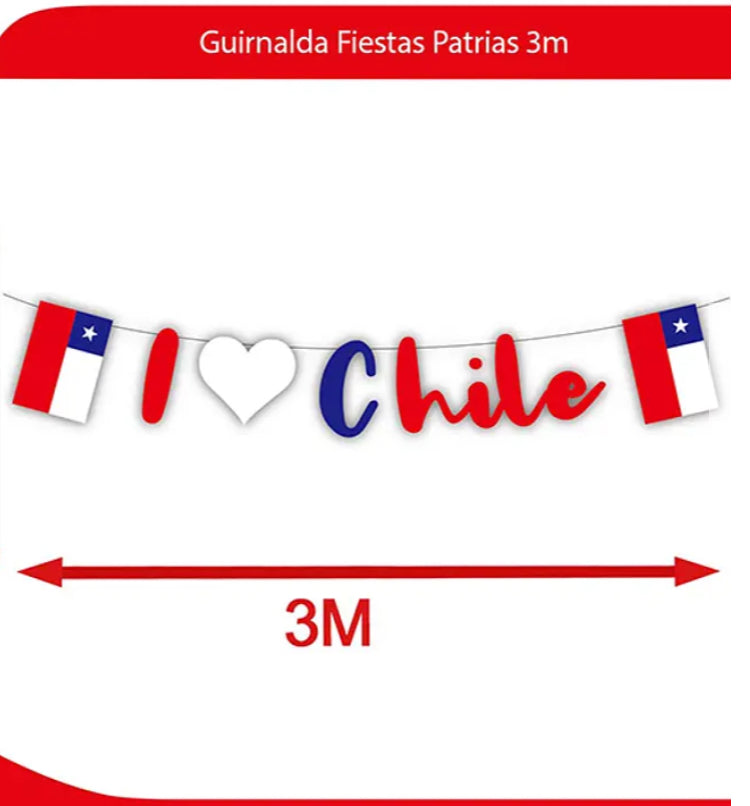 Guirnalda Fiestas Patrias Chile🇨🇱 3m
