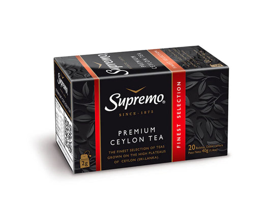 Te Supremo negro Ceylán 20 bolsas 40 gr