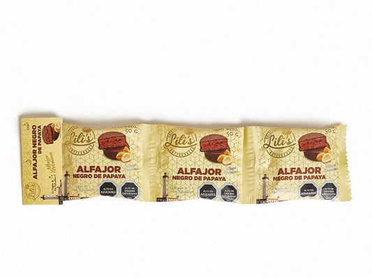Alfajor Negro Papaya Dlilis 150 g 3 un.