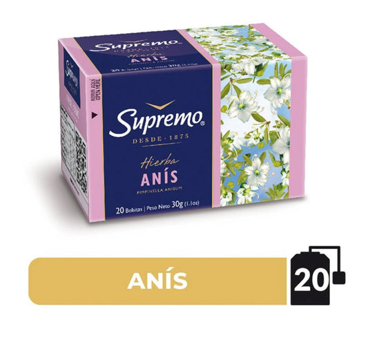 Te Supremo Anis Hierba  Caja 20 bolsitas 30 grs