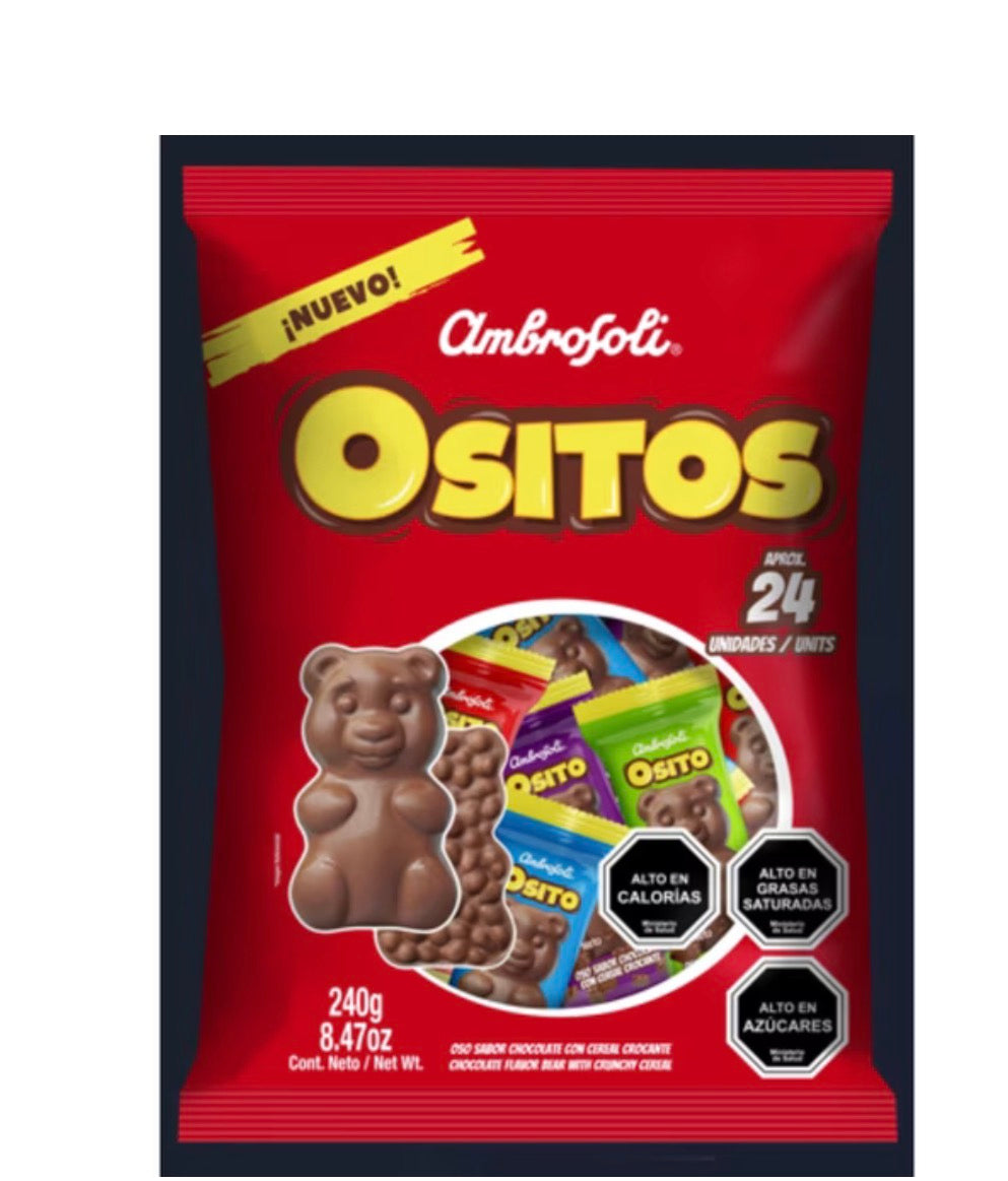 Ambrosoli
Ositos de cereal crocante sabor chocolate, 240 g