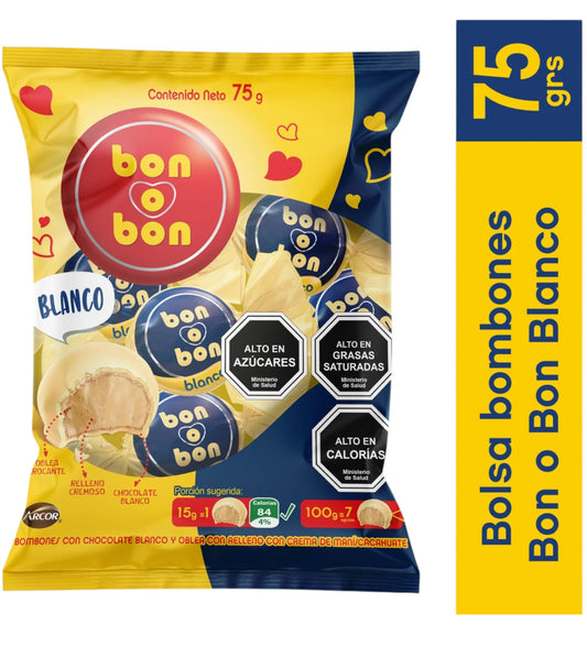 Bon o Bon de Leche Arcor chocolate blanco  , 75 g