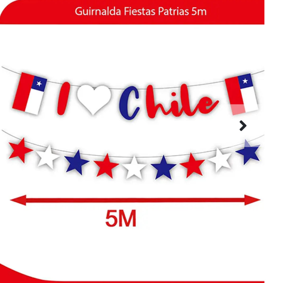 Guirnalda Fiestas Patrias chile 5m