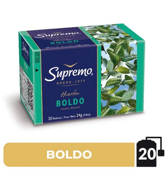 Te Supremo Boldo Hierba  Caja 20 bolsitas 24 grs