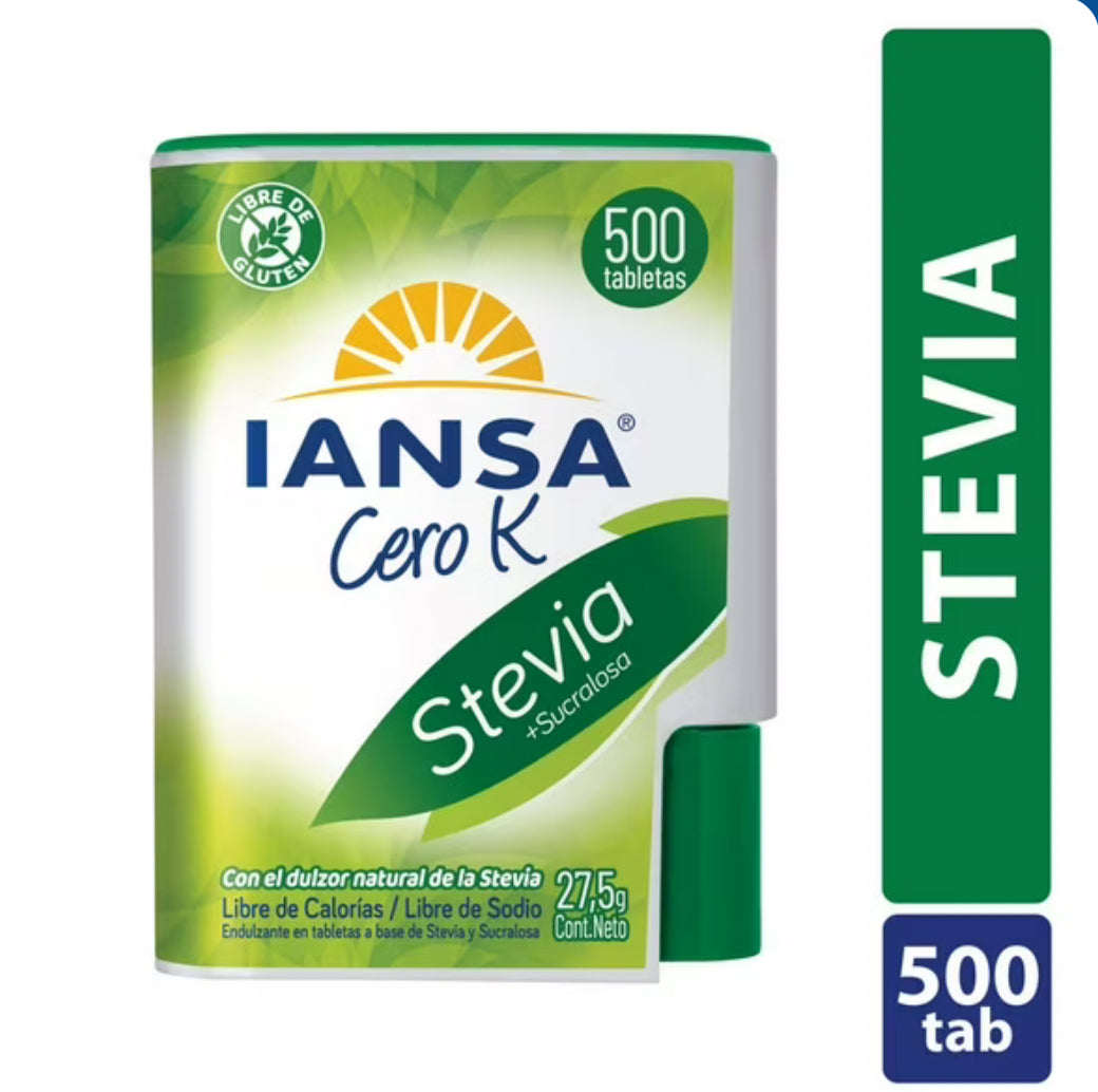 Iansa Cero K
Endulzante Tableta Stevia Display, 500 Un