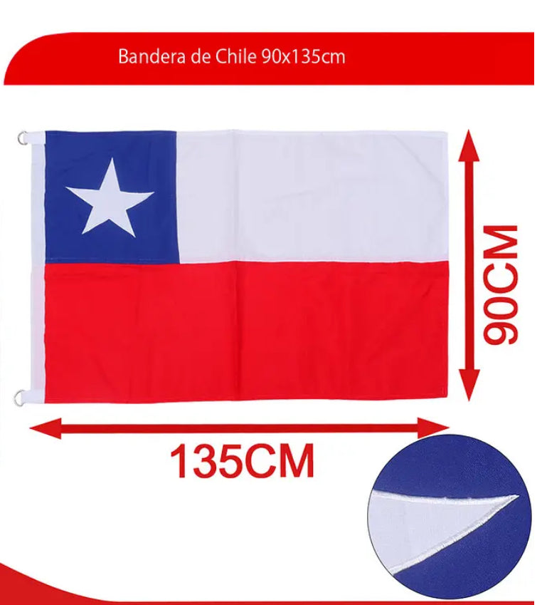 Bandera de Chile 🇨🇱 90 x 135 cms