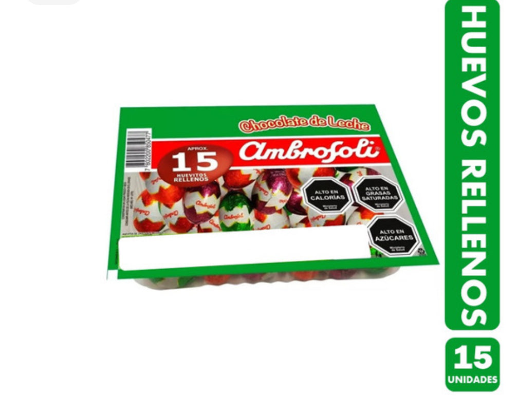 Huevito chocolate ambrosoli 15 un, 126 grs