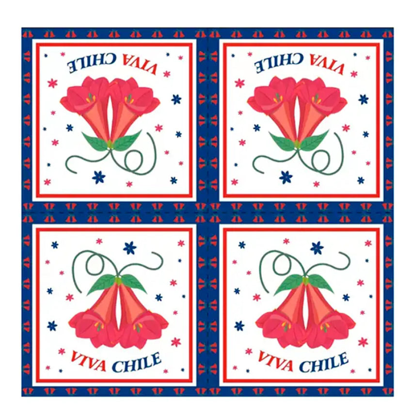 Servilletas de papel Copihue Viva Chile 16pcs 33x33cm