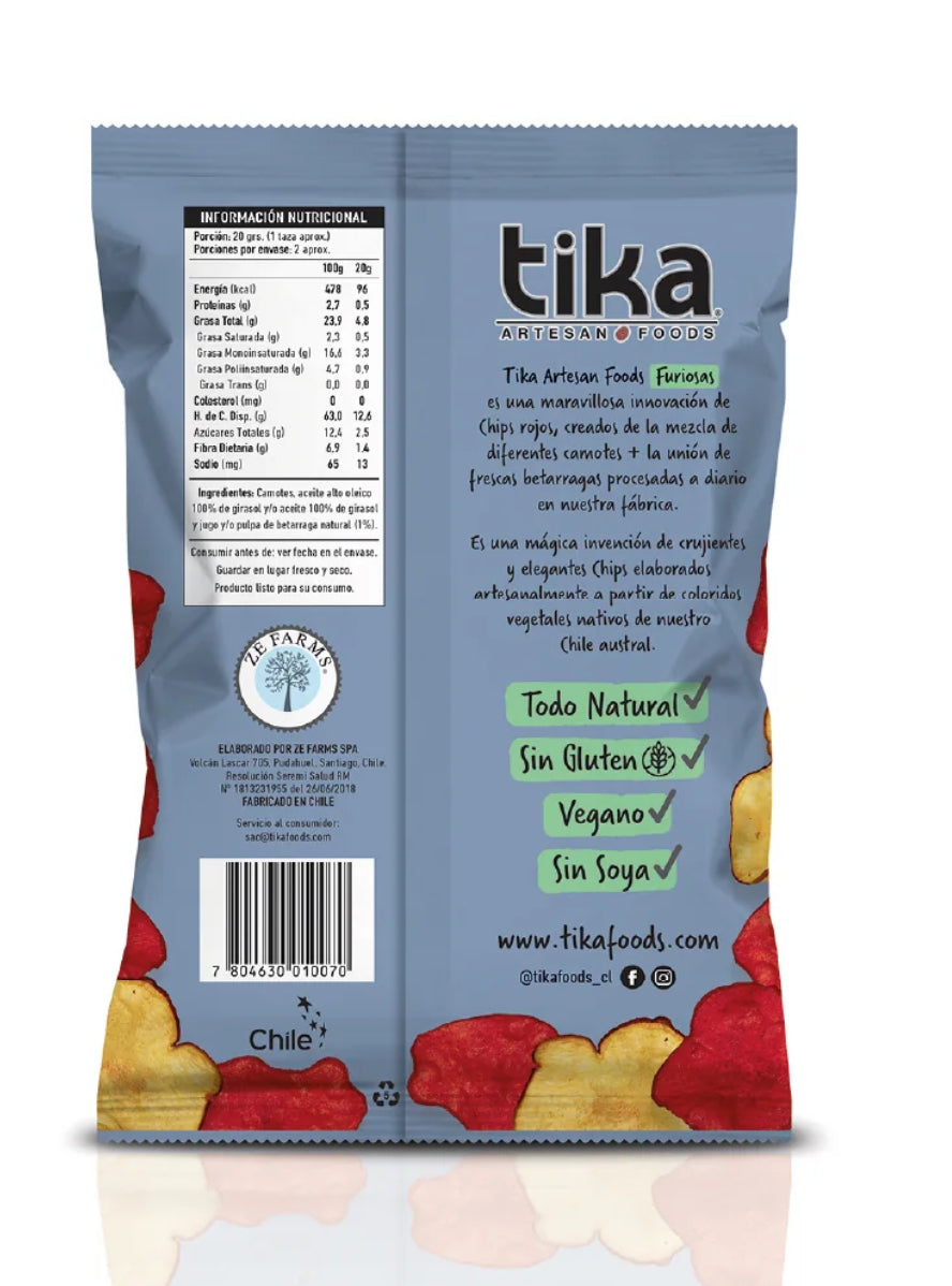 Papas fritas Tika Veggie Chips Furiosa 150g