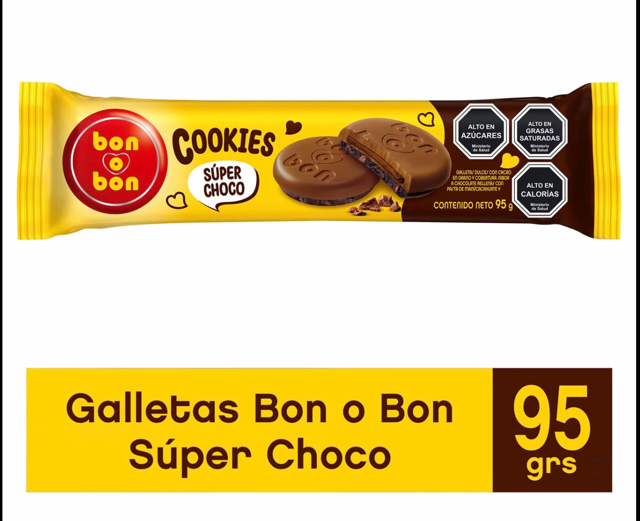 Galleta bon o bon super chocolate con pasta de maní 95 grs