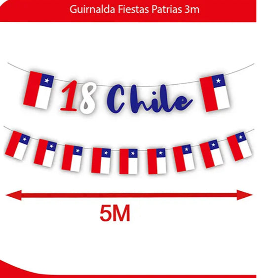 Guirnalda Fiestas Patrias chile  3m