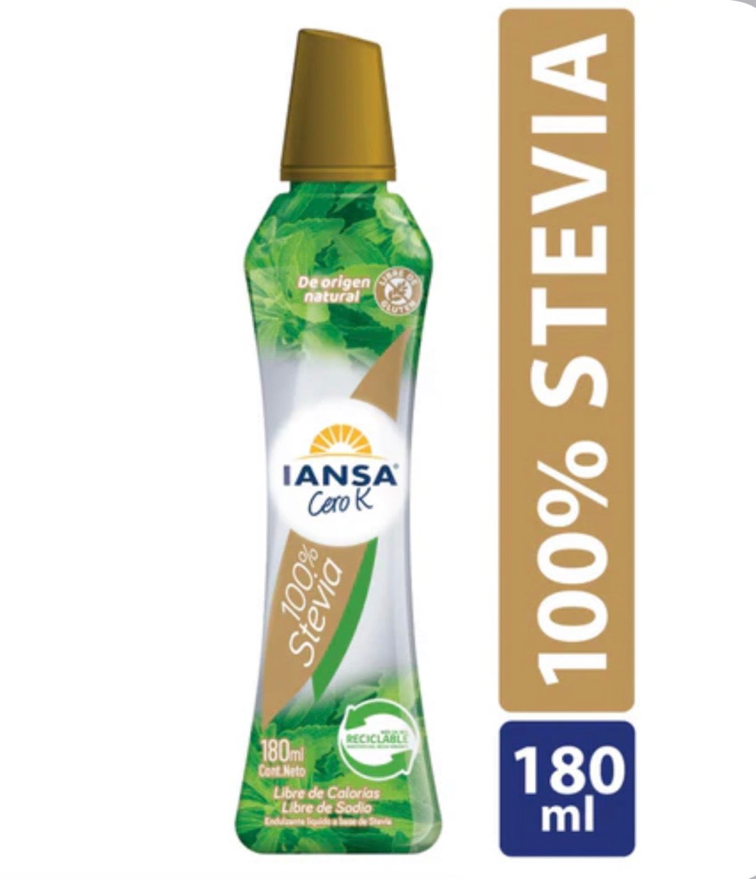 Endulzante Líquido 100% Stevia Iansa Botella, 180 ml