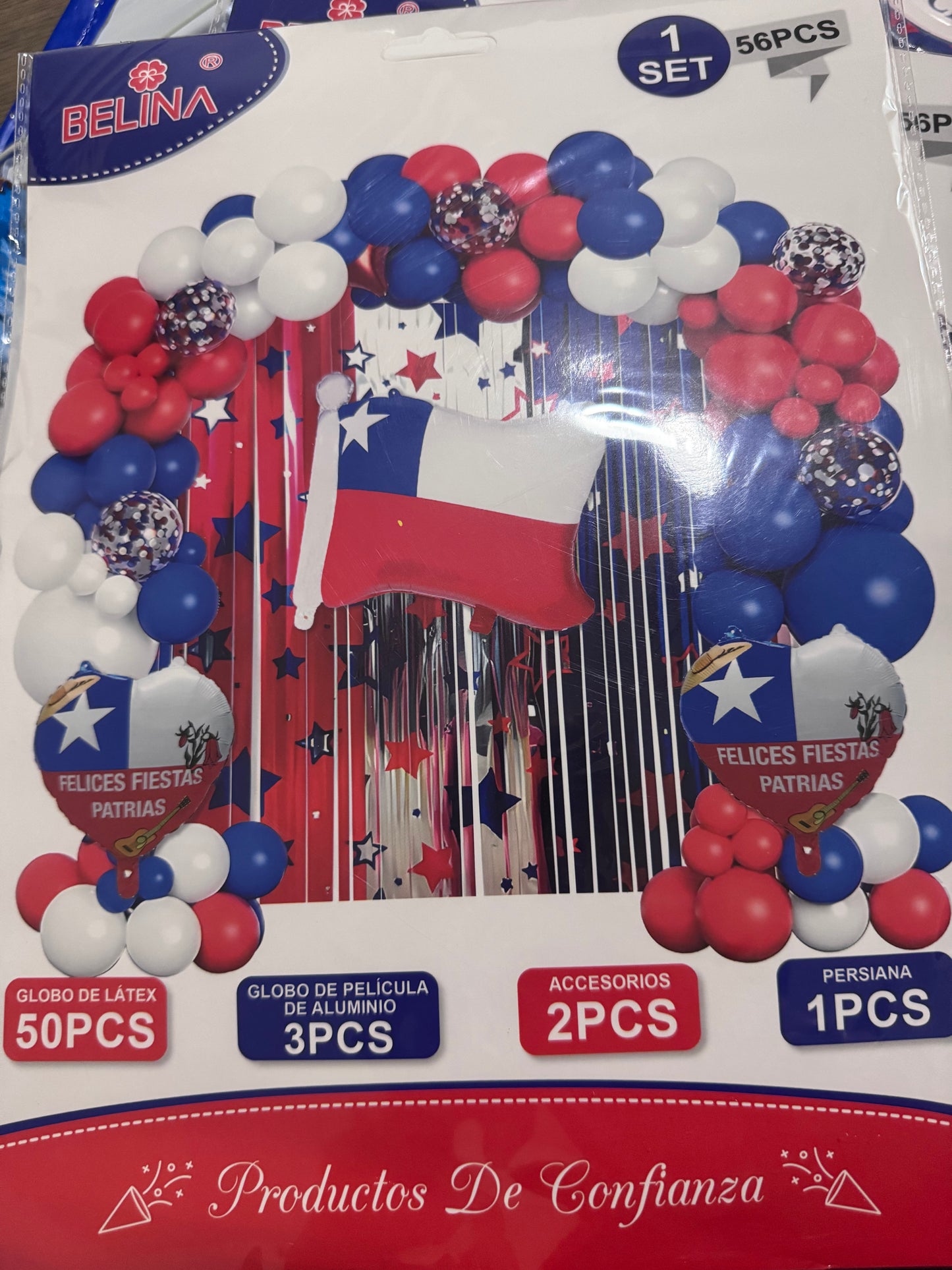 Set de decoracion fiestas patrias 56pcs Chile 🇨🇱