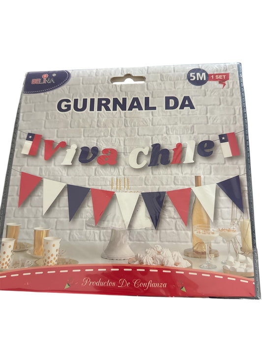 Guirnalda Fiestas Patrias Chile 3m