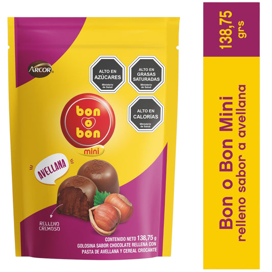 Bon O Bon chocolate Mini Con Pasta De Avellana - 138 Grs