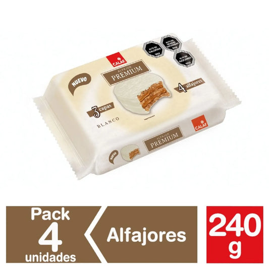 Alfajor Blanco Premium Calaf 4 Un x 60 g