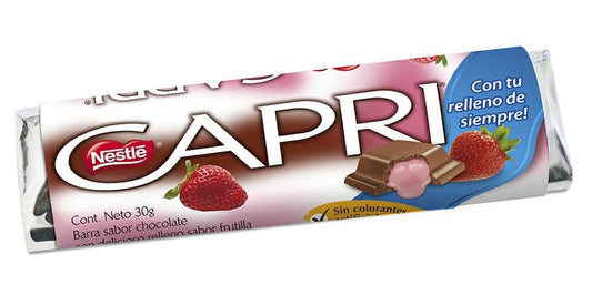 Chocolate Capri sabor a frutilla 🍓🍫 30 grs un