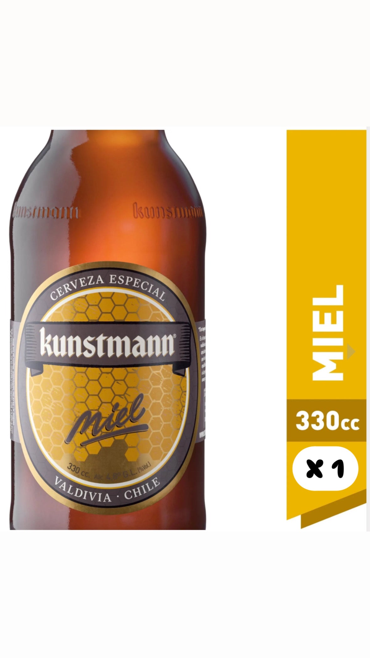 Cerveza Kunstmann Sabor Miel 330 ml c/u