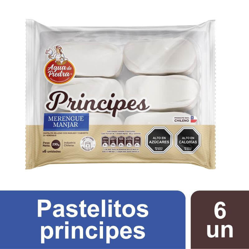 Príncipes merengue manjar 230 grs 6 unidades