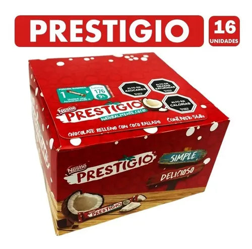 Caja Prestigio Nestlé Chile Relleno De Coco 16 un x 35 gr