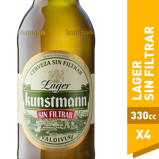 Cerveza Kunstmann sin filtrar botella 330 cc un