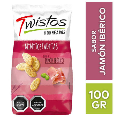 Twistos -Tostadas Mini Jamón Ibérico, 100 g