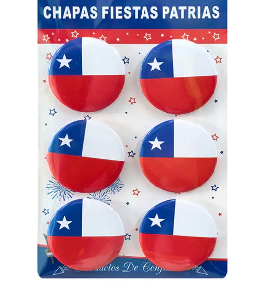 Chapas fiestas patrias Chile 4.5cm 6pcs