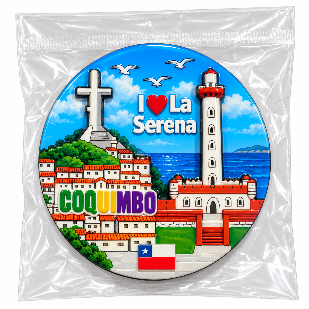 Imán ciudades de Chile 🇨🇱– Souvenir magnético 🧲 LaSerena/Coquimbo