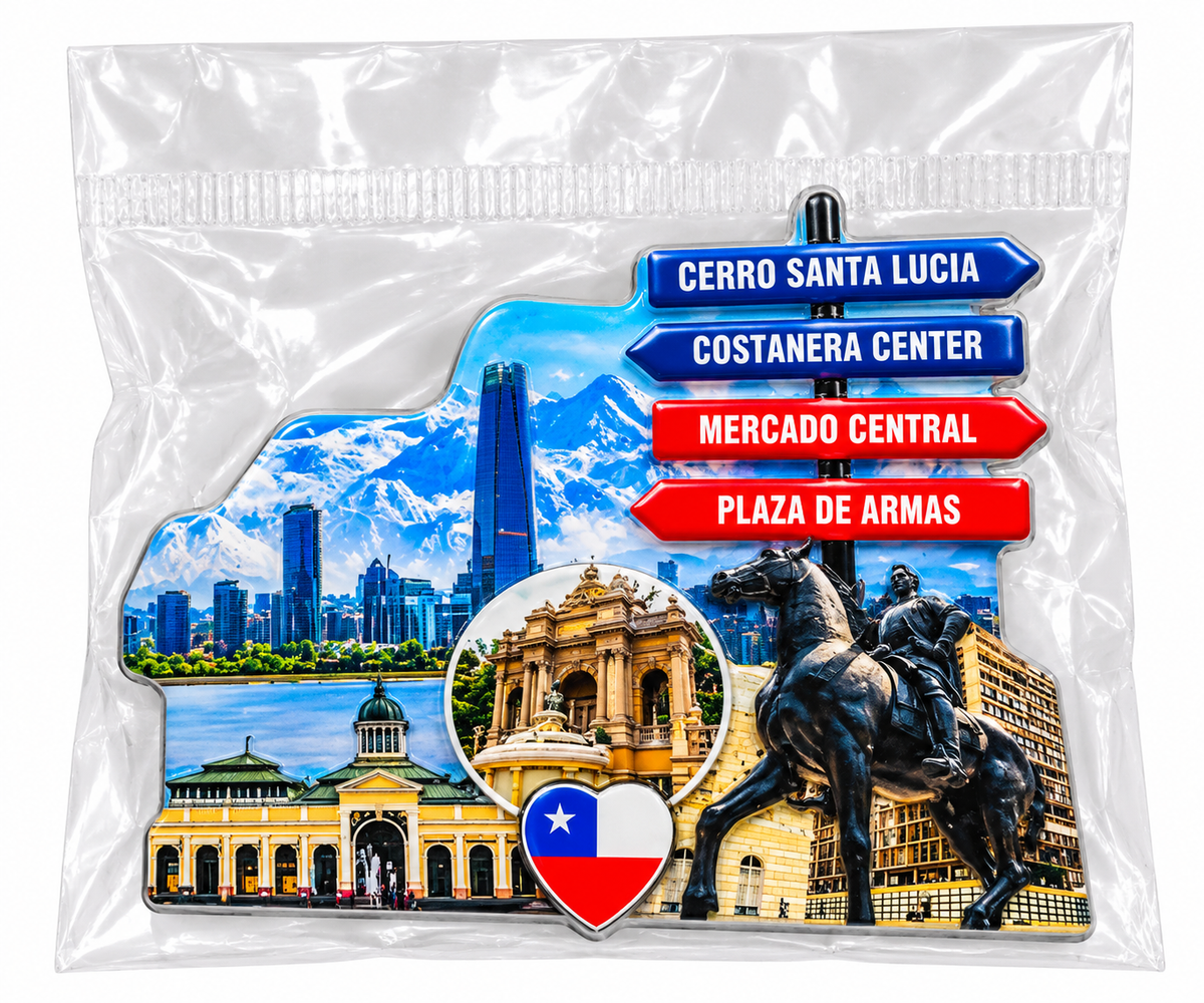 Imán ciudades de Chile 🇨🇱– Souvenir magnético 🧲 Santiago