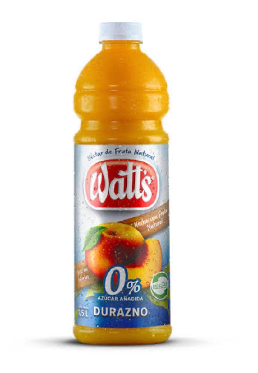 Jugo Néctar Watt's 1,5L Durazno 0% sin azucar