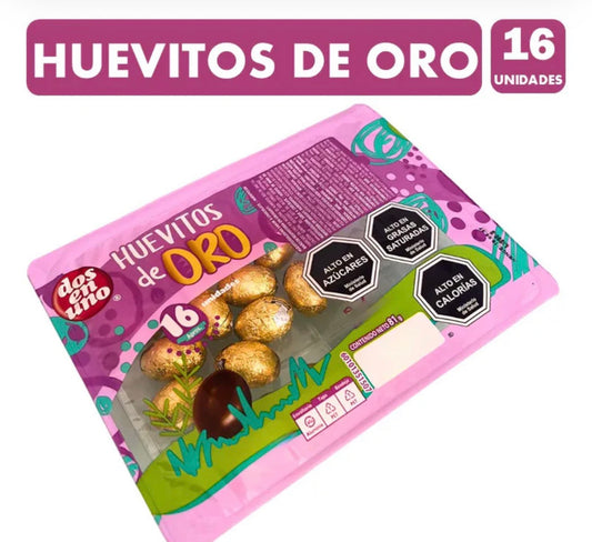 Huevitos De Pascua - Huevitos De Oro De Chocolate (16 Uni) 81 gr