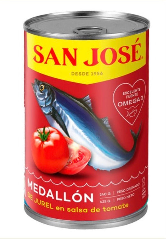 Pack 3 UN x $ 9.99.- 🍅PROMOCIÓN ‼️Jurel Natural San José con salsa de tomate, Neto 425 g