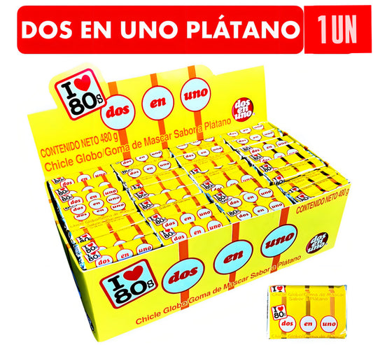 Chicle Dos en Uno Plátano 🍌 un 8 gr