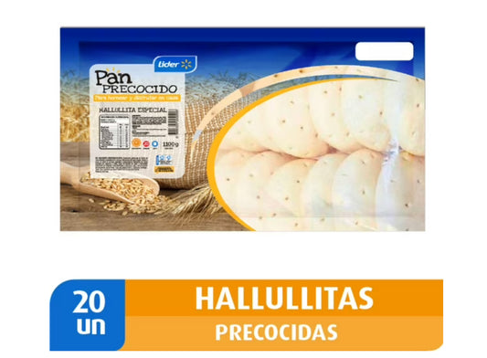 Pan mini Hallullitas hallullas precocidas 1.100 kg (20 un)