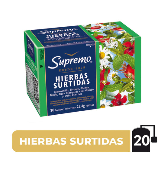 Te hierbas surtidas, Bolsitas 20 Un