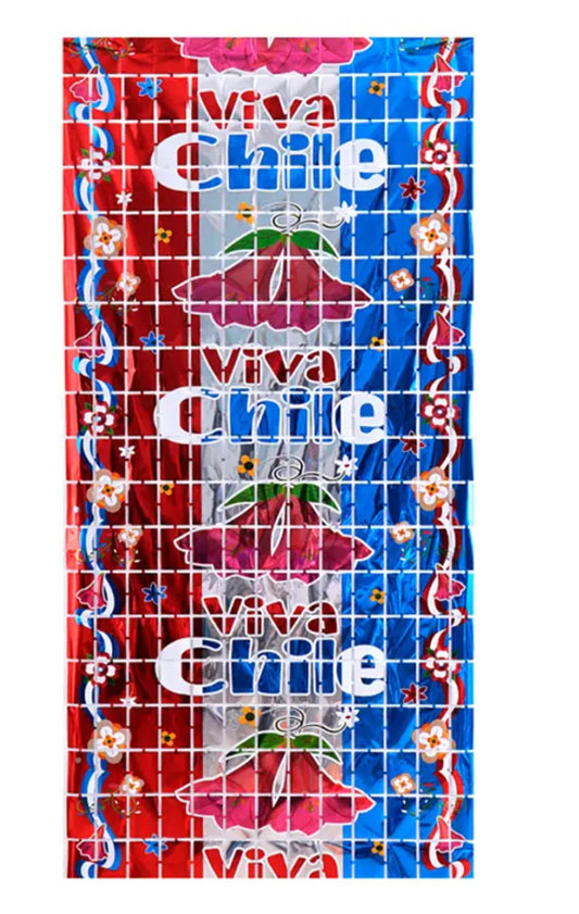 Cortina de cuadros Copihue Viva Chile 🇨🇱 100x200cm