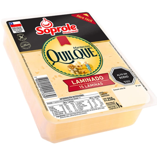 Queso Quilque mantecoso Soprole laminado 250 grs