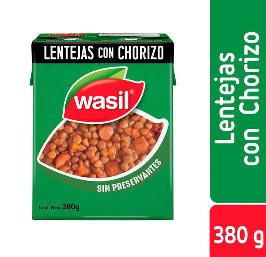 Wasil
Lentejas con Chorizo Caja, 380 g