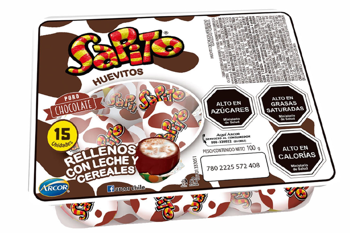 Huevito chocolate Sapito 94 grs, 15 un