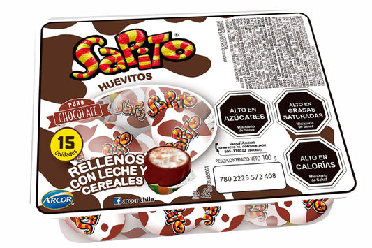 Huevito chocolate Sapito 94 grs, 15 un