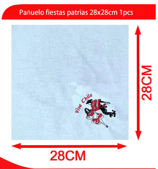 Pañuelo fiestas patrias Chile 28x28cm 1pcs