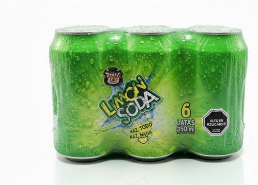 Pack 6  ‼️latas, Bebida gaseosa en lata Limón Soda 310 ml