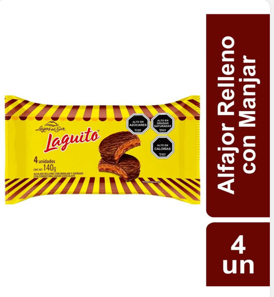 Pack Alfajor Laguito, 4 un 140 grs