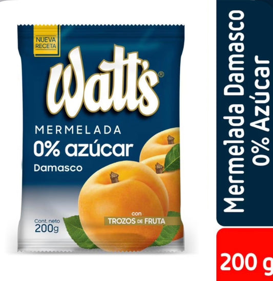 Mermelada Damasco watts 200 grs sin azúcar